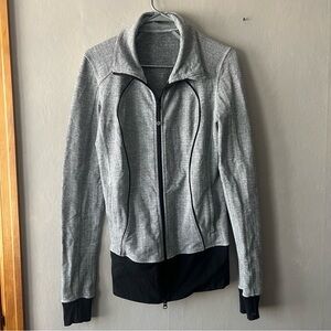 Lululemon Nice Asana Jacket *Herringbone Heathered Black White / Black Size 8